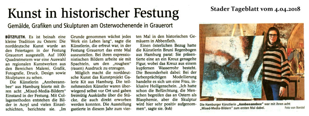 Bützflether Kunstwochenende 2018 | Stader Tageblatt 4. April 2018