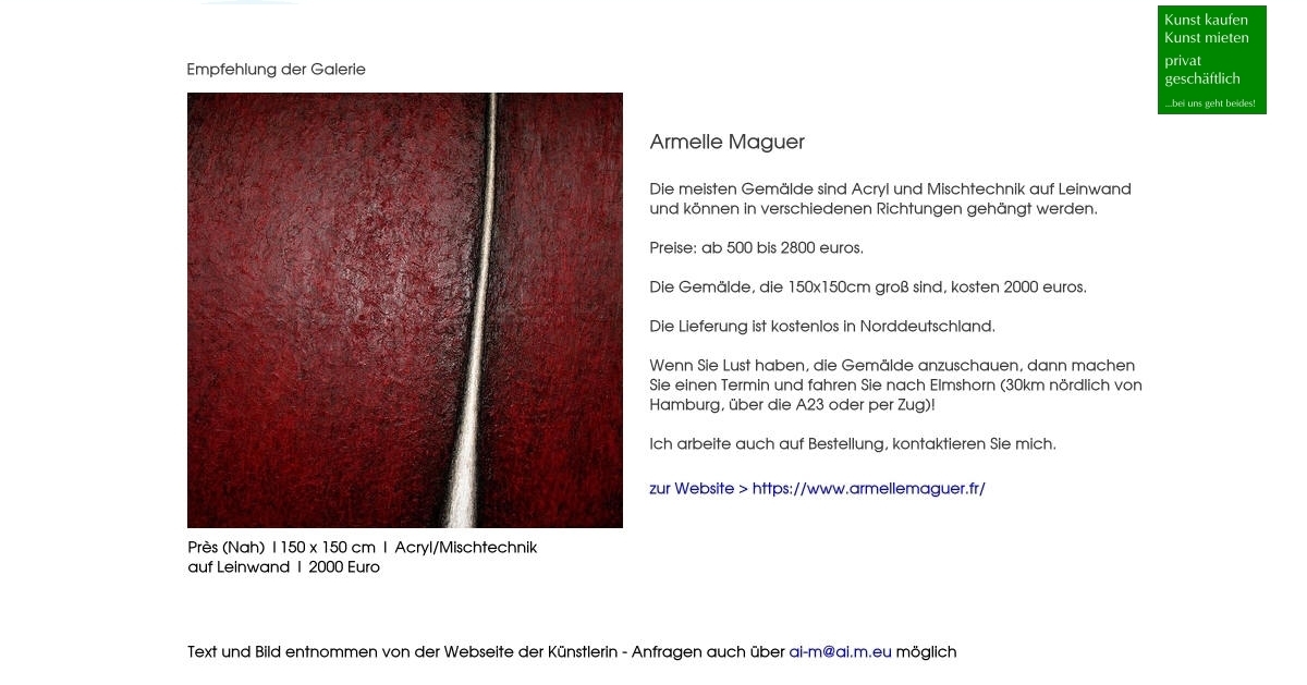 Armelle Maguer Kunstprojekt Galerie kit Hamburg