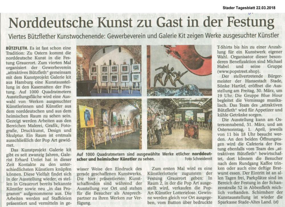 Bützflether Kunstwochenende 2018 | Stader Tagesblatt 2018 | Kunstprojekt Galerie kit