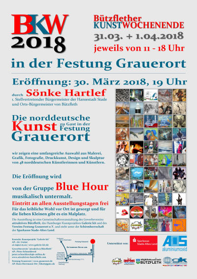 Plakat Bützflether Kunstwochenende 2018 | Kunstprojekt Galerie kit | Hamburg